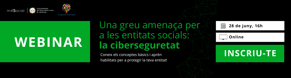 Banner informatiu sobre el webinar sobre ciberseguretat