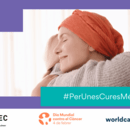 Imatge de la FECEC per al Dia Internacional contra el Càncer amb una dona amb càncer abraçant-se a una altra dona
