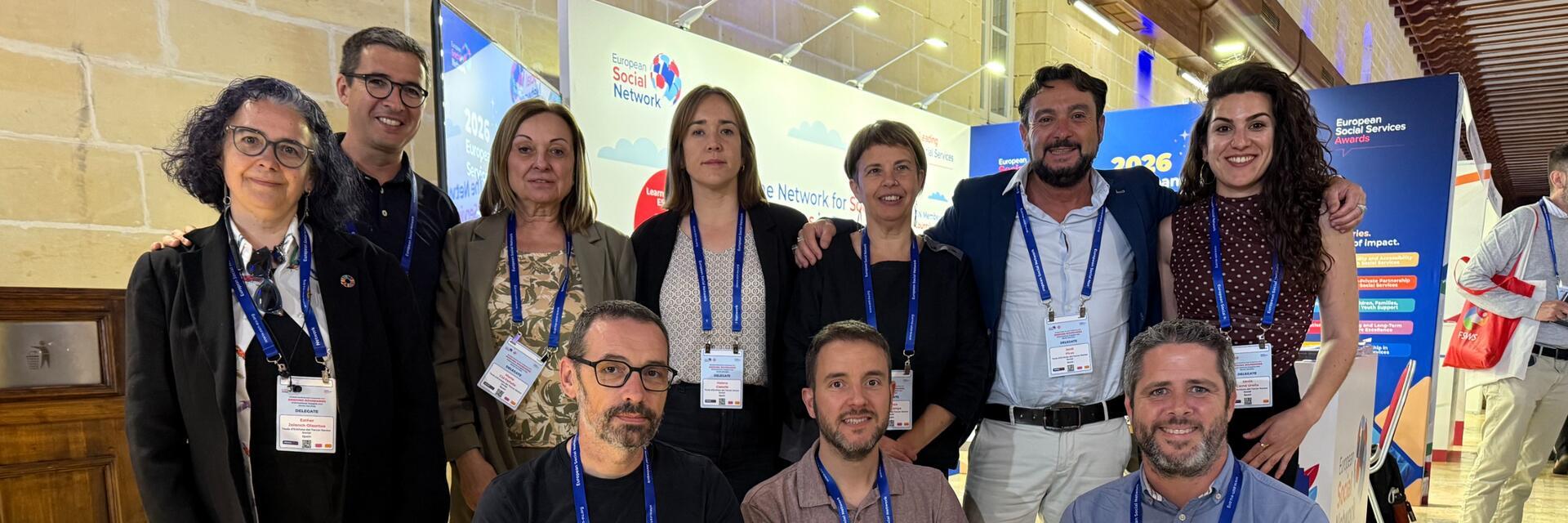 Imatge grupal delegació Taula del Tercer Sector Social al Congrés European Social Services (ESSC 2026)