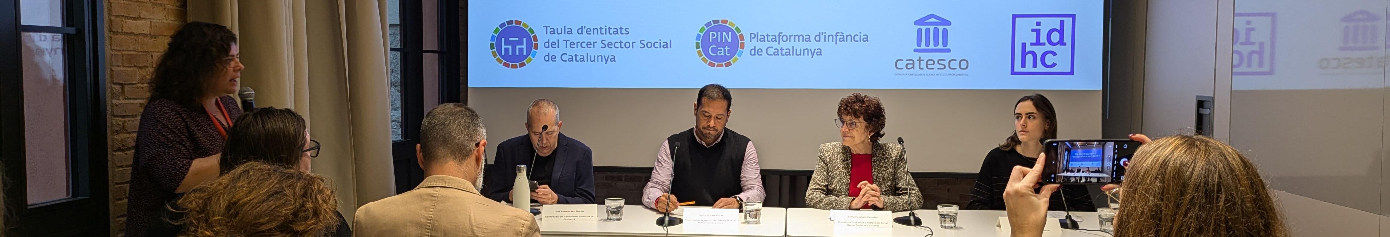 Imatge de la roda de premsa de presentació dels informes per a l'EPU de les entitats de la societat civil