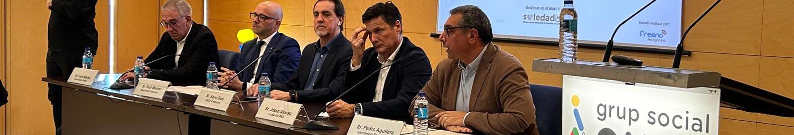 Imatge de la roda de premsa de presentació del Baròmetre SoledadES a Catalunya