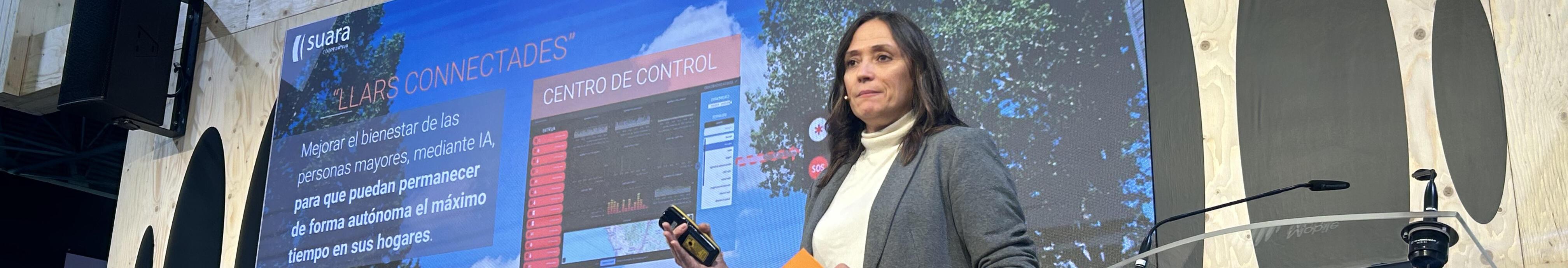 Imatge d'una ponent de l'acte d'm4Social al MWC2024