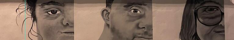 Fotografia del mural a Girona creat gràcies a la participació de persones de la Coordinadora Down Catalunya.