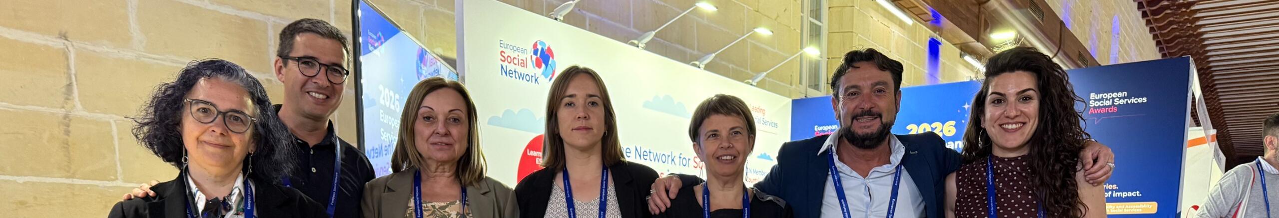 Imatge grupal delegació Taula del Tercer Sector Social al Congrés European Social Services (ESSC 2026)