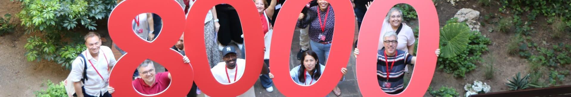 Celebració durant la Fira d'Ocupació de Càritas Barcelona