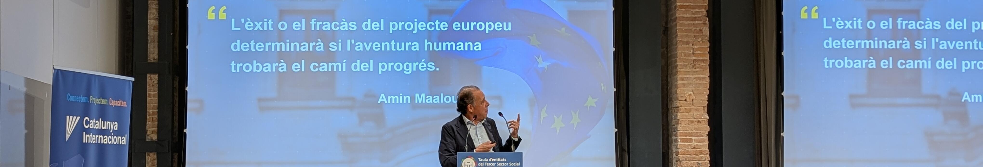 Imatge d'una de les ponències del debat Europa Social 2026