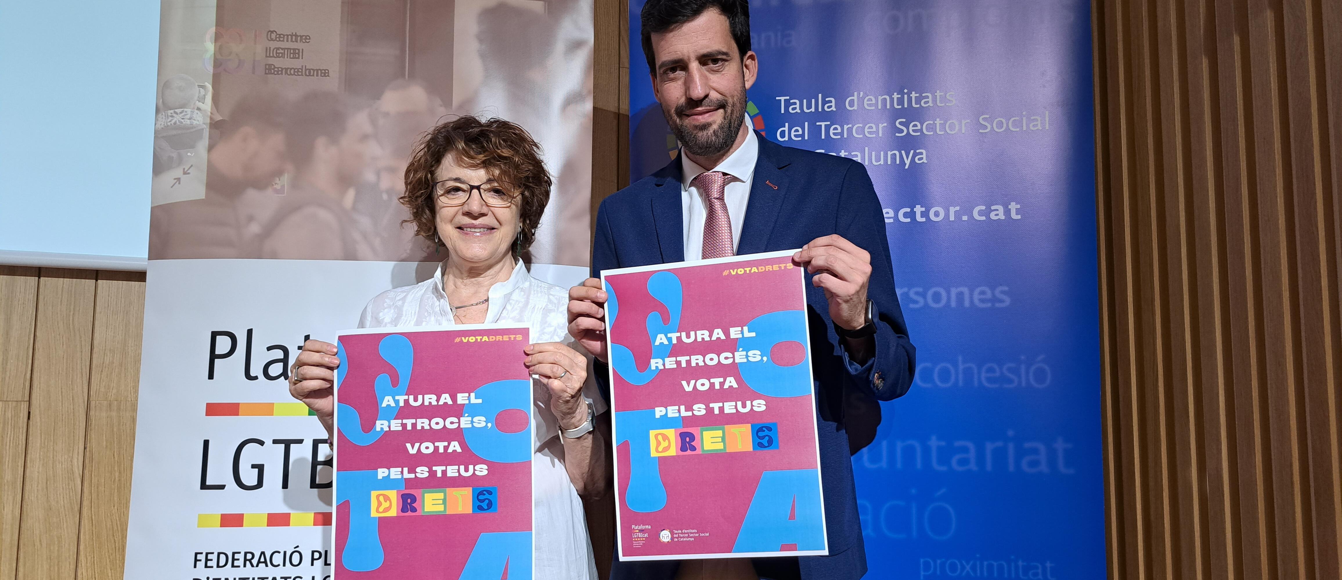 Imatge de la presentació de la campanya 'Atura el retrocés, vota pels teus drets'