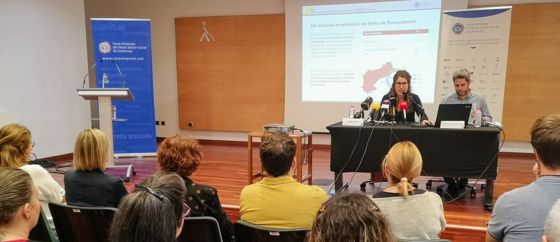 Imatge de la roda de premsa de presentació del Baròmetre del Tercer Sector Social de Tarragona 2022
