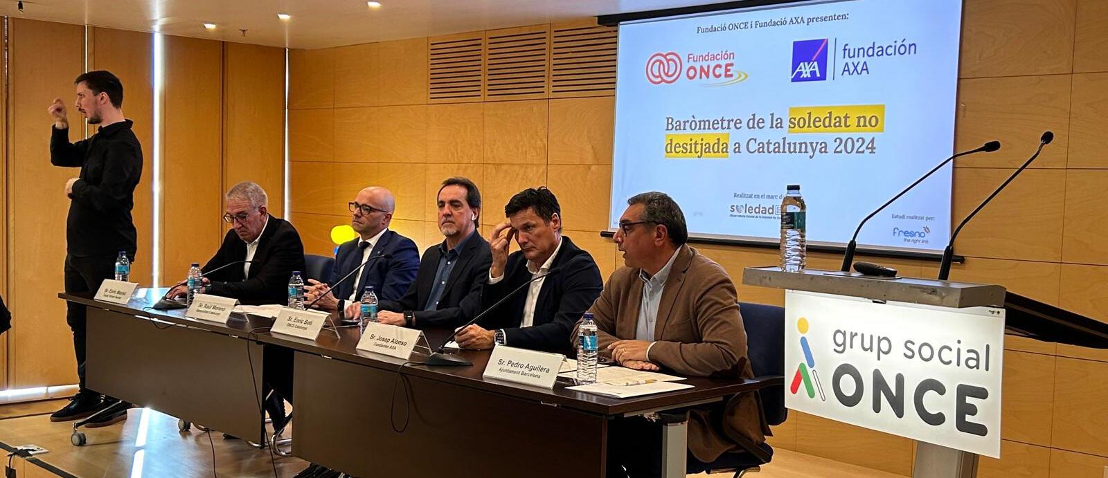 Imatge de la roda de premsa de presentació del Baròmetre SoledadES a Catalunya