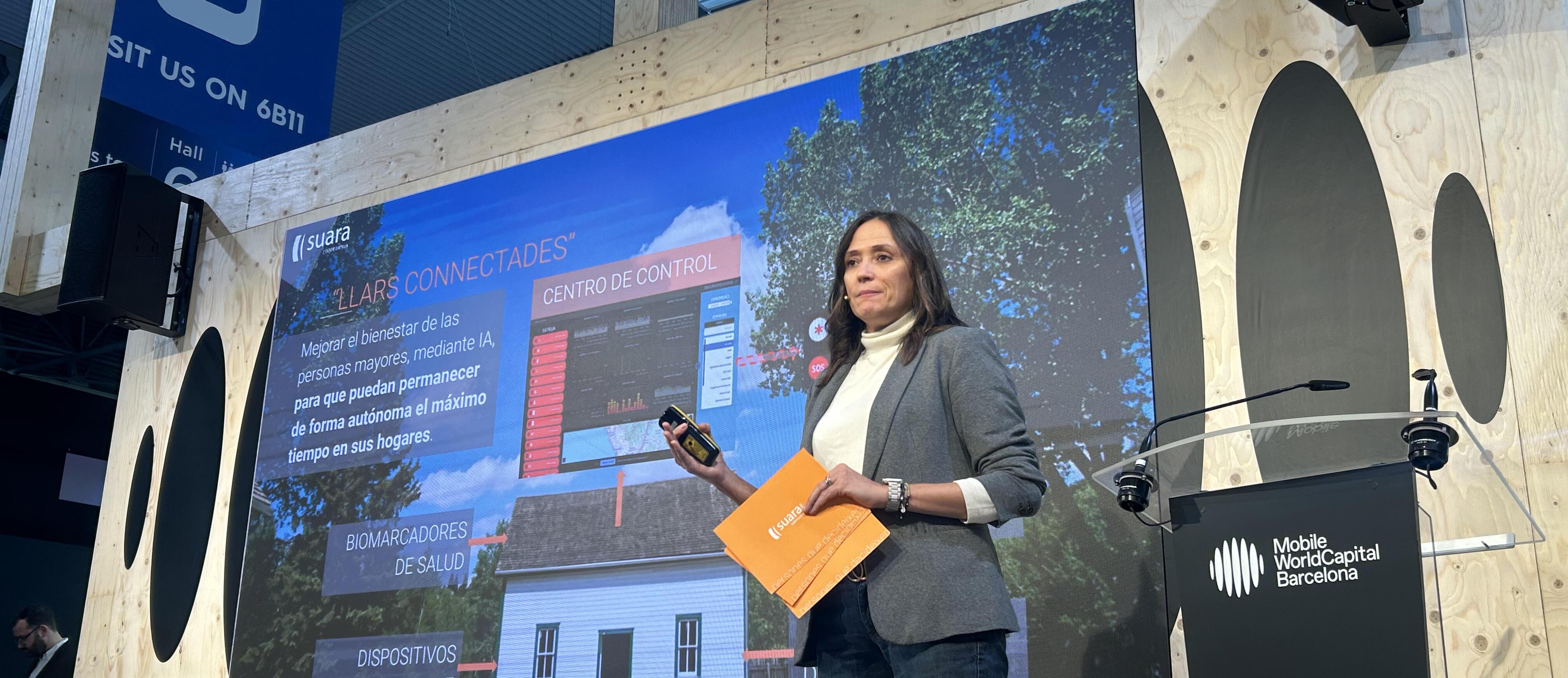 Imatge d'una ponent de l'acte d'm4Social al MWC2024
