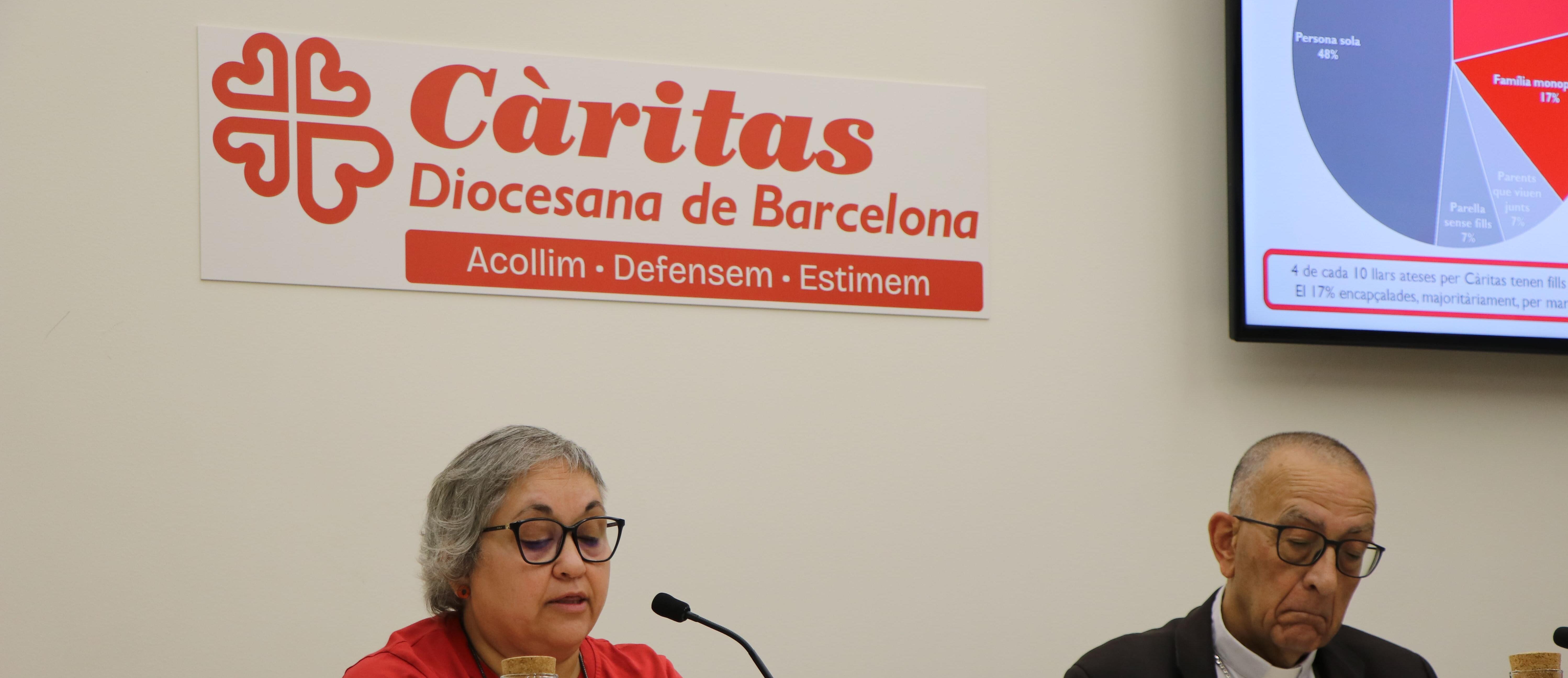 Imatge de la Roda de Premsa de Càritas Barcelona per presentar la Memòria 2025