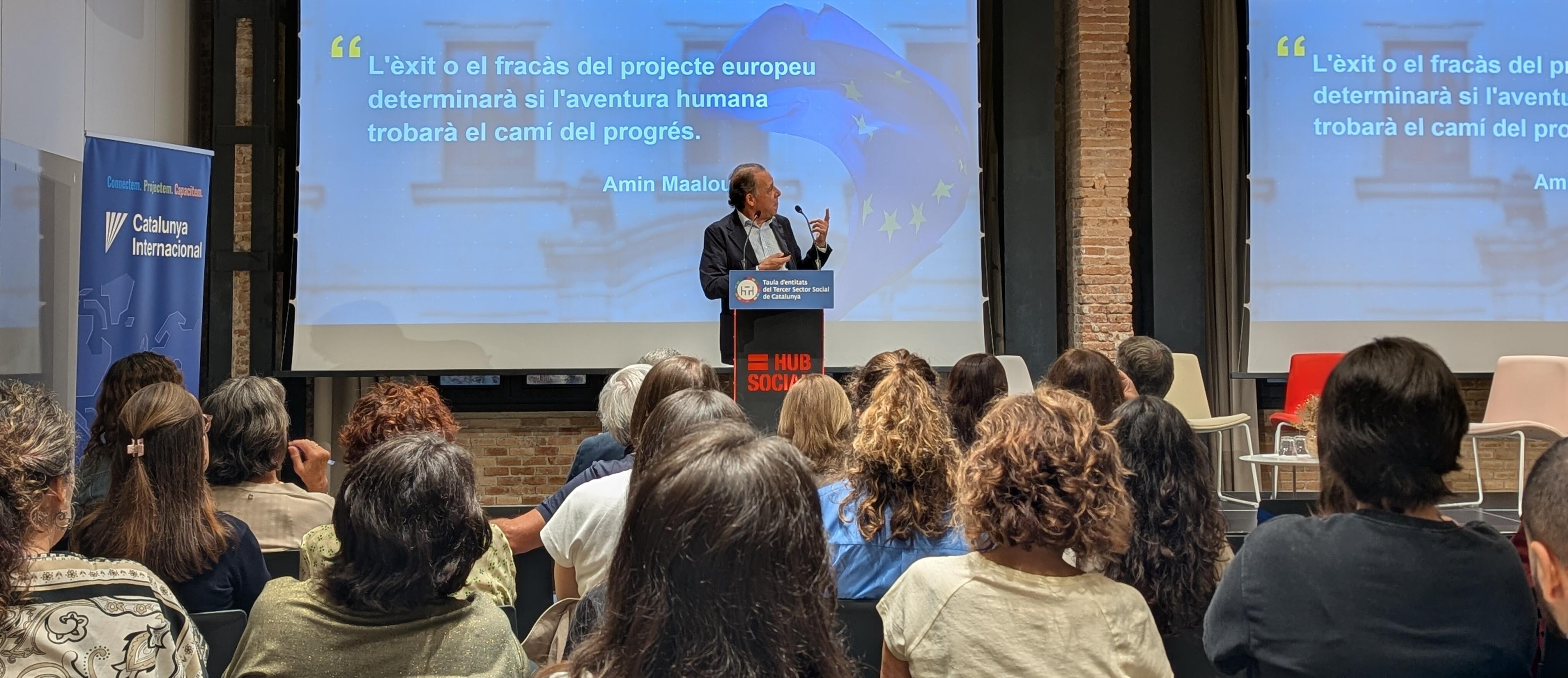 Imatge d'una de les ponències del debat Europa Social 2026