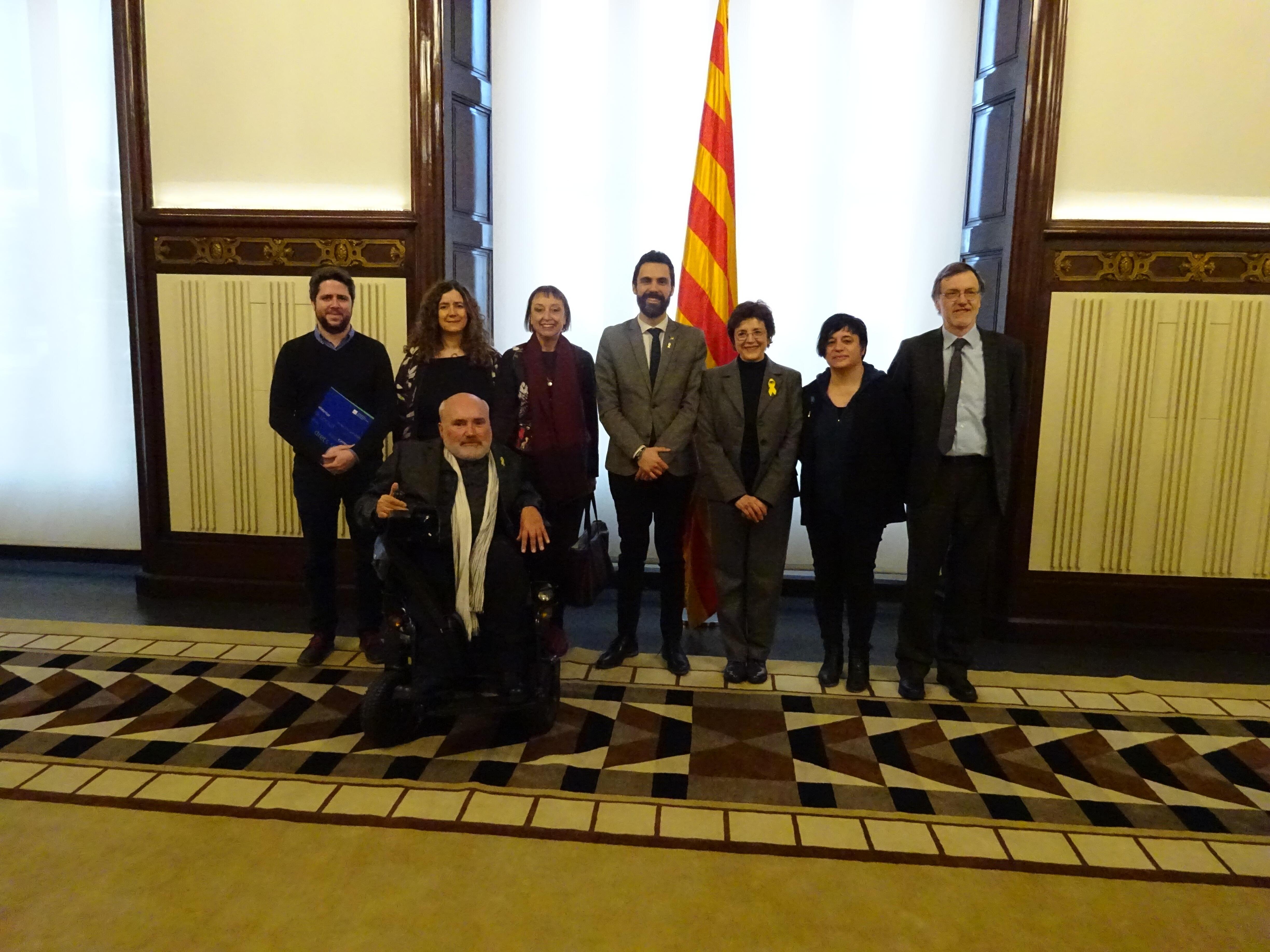 Imatge de la trobada amb el president del Parlament de Catalunya Roger Torrent
