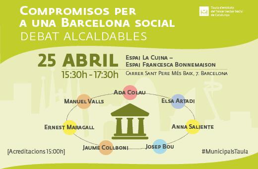 Debat de la Taula del Tercer Sector amb els alcaldables de Barcelona el 25 d'abril
