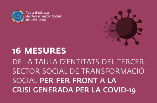 imatge amb el títol 16 mesures per sortir de la crisi social de la COVID19