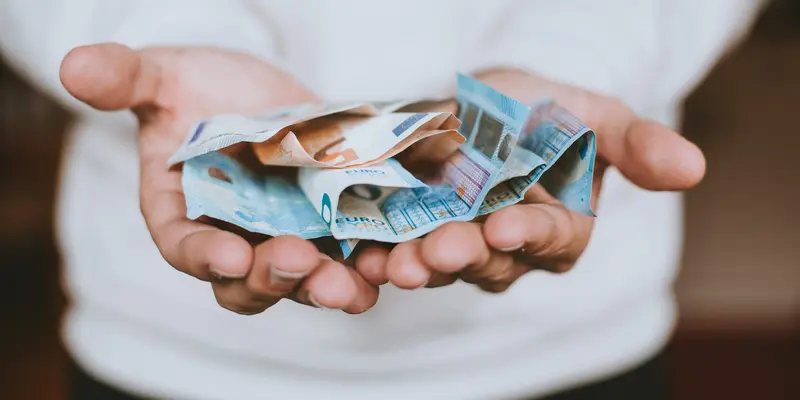 Imatge d'una mà amb bitllets d'euros