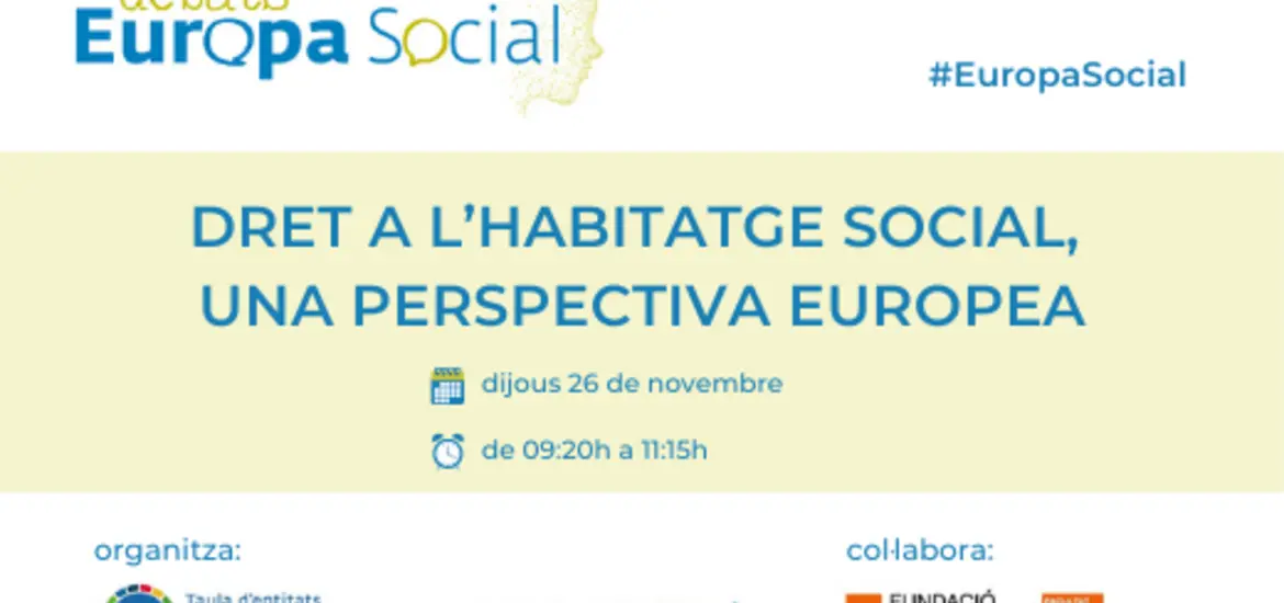 Imatge corporativa del nou cicle de debats Europa Social de la Taula
